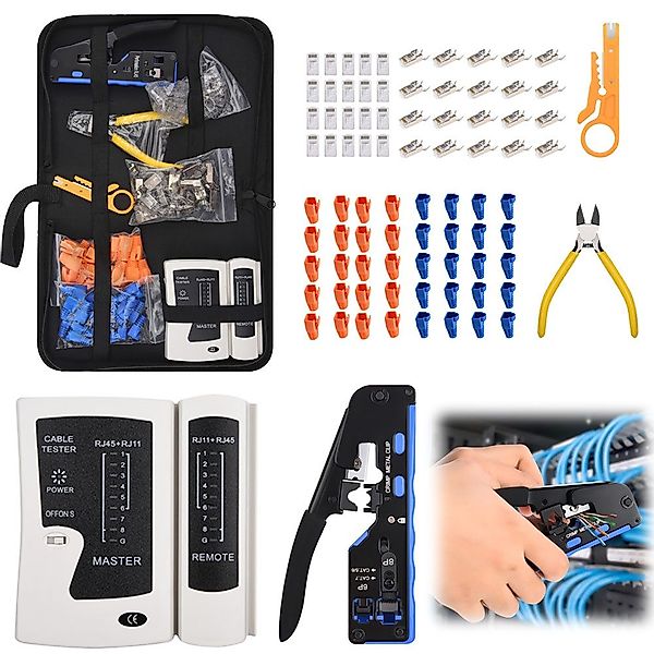 QUBEBU Crimpzange Netzwerk Werkzeug Set, RJ45 günstig online kaufen