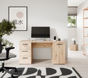 FORTE Schreibtisch "Neuss" mit 3 Schubladen & 1 Tür, funktional, Breite 138 günstig online kaufen