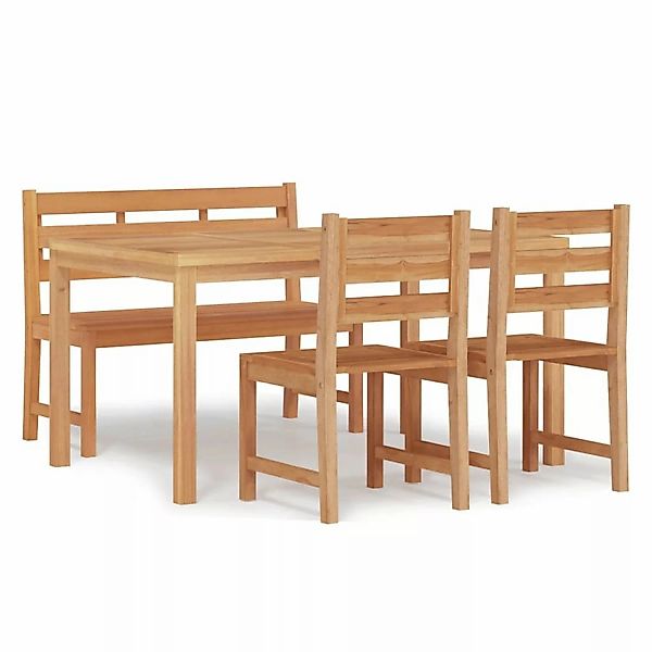 Vidaxl 4-tlg. Garten-essgruppe Massivholz Teak günstig online kaufen