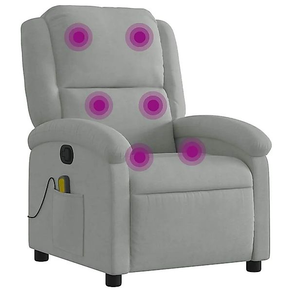 vidaXL Massage-Relaxsessel Hellgrauer Samt 3205952 günstig online kaufen