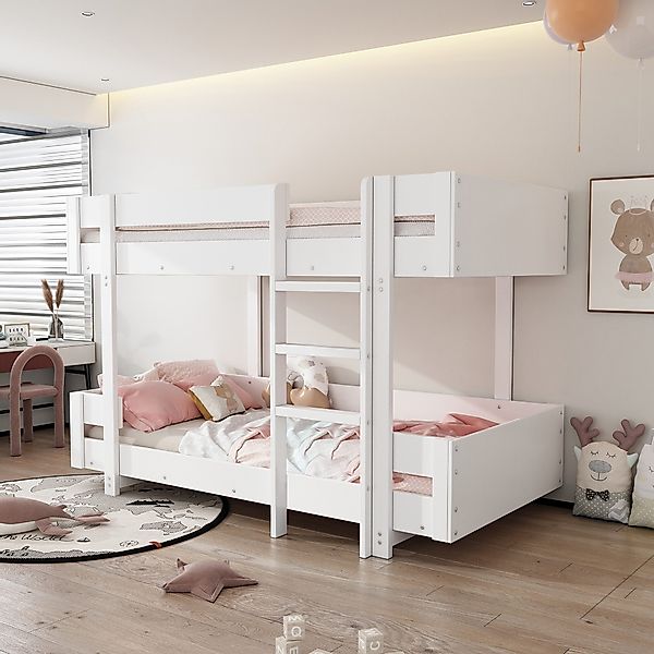 STILVORA Etagenbett 90x200 Kinderbett mit Geländer günstig online kaufen