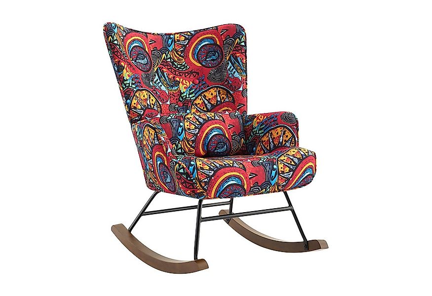 HomeMiYN Schaukelstuhl HOMEMiYN Schaukelstuhl Wohnzimmer mit Metallgestell günstig online kaufen