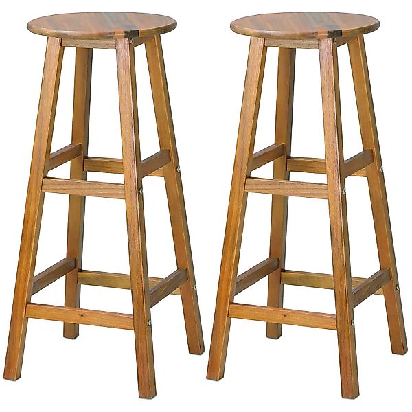 Stehtisch mit 2 Barhocker Set 3-tlg Akazienholz günstig online kaufen