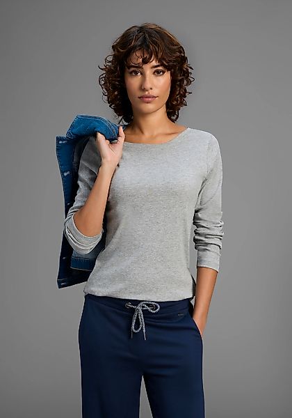 H.I.S Langarmshirt figurbetonte Passform, Feinrippstoff aus Baumwolle und V günstig online kaufen