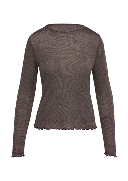 QS Langarmshirt T-Shirt Jersey-Shirt mit Glitzergarn günstig online kaufen