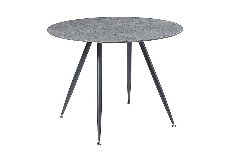 en.casa Esstisch, »Fitjar« für 4 Personen Ø100 cm Stahlbeine Beton-Optik günstig online kaufen
