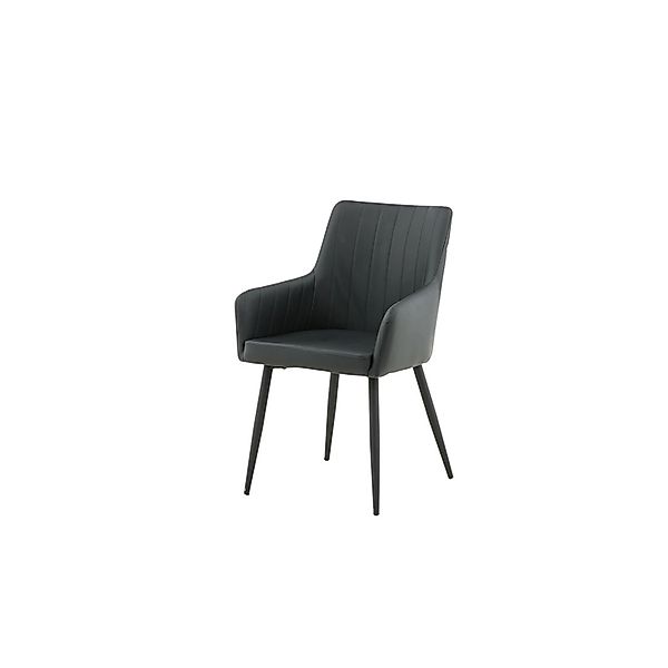 ebuy24 Comfort Esszimmerstuhl mit Armlehnen PU Kunstleder Schwarz günstig online kaufen