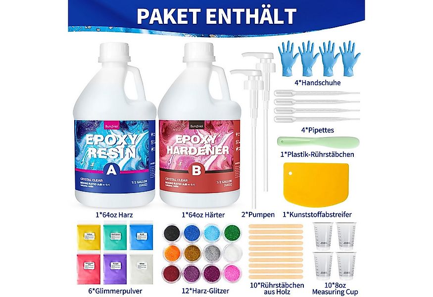 Bundviel Epoxidharz Epoxidharz 64/128OZ Epoxidharz Mit Härter Set,Epoxidhar günstig online kaufen