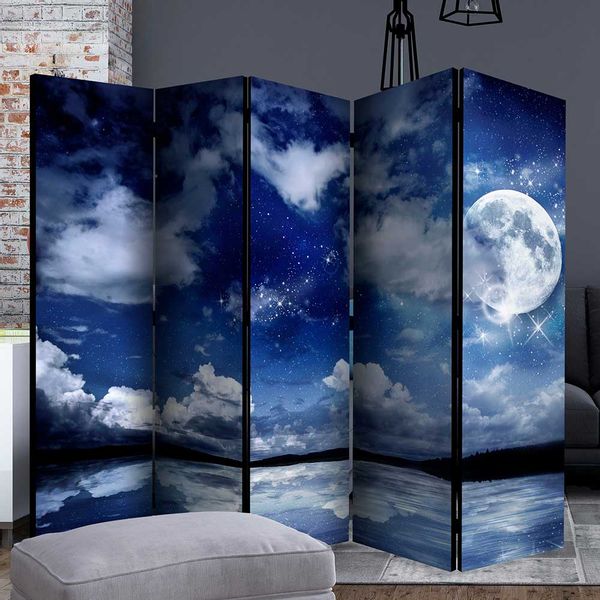 Spanischer Raumteiler mit Ozean und Vollmond Motiv modern günstig online kaufen