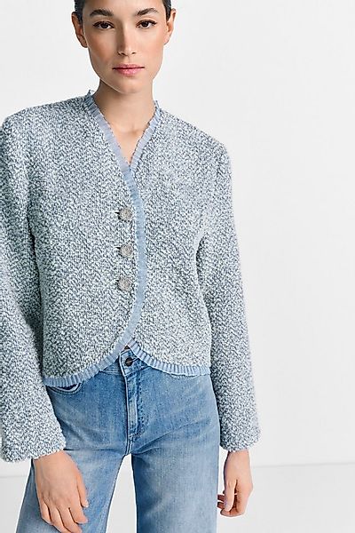 RICHROYAL Strickjacke abgesetzte Kanten mit feiner Rüschendetailierung, loc günstig online kaufen