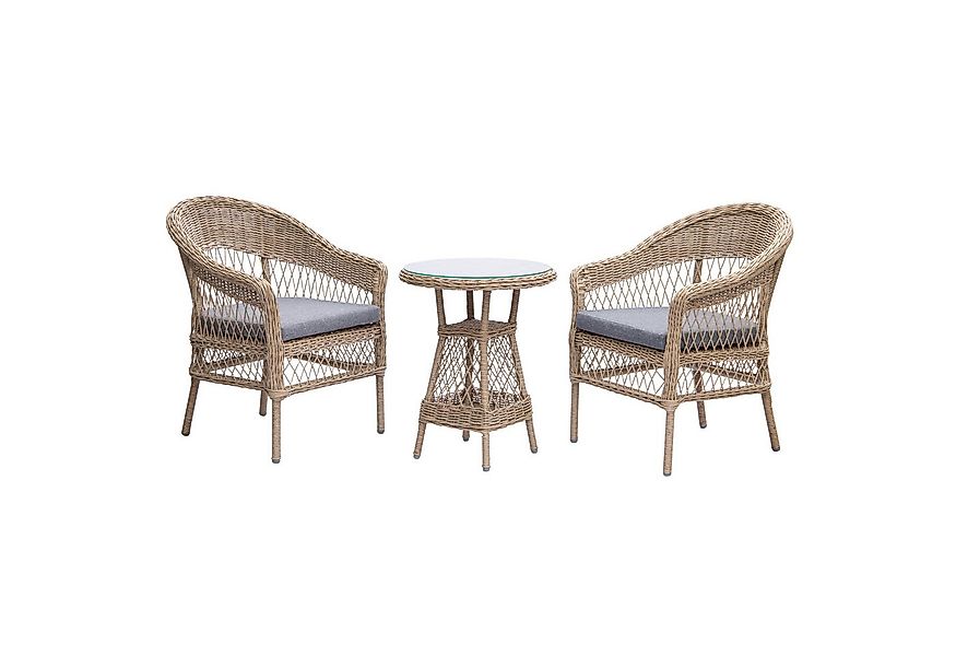 riess-ambiente Balkonset ELYSEE natur / grau Aluminium Polyrattan · Outdoor günstig online kaufen