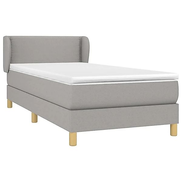 vidaXL Boxspringbett mit Matratze Hellgrau 90x200 cm Stoff 3126693 günstig online kaufen