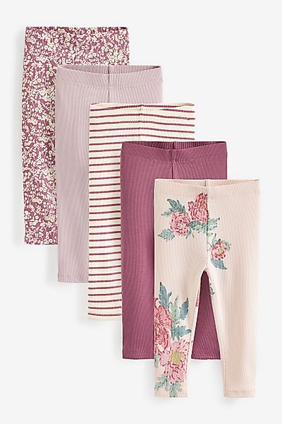 Next Leggings Gerippte Jersey-Leggings im 5er-Pack günstig online kaufen