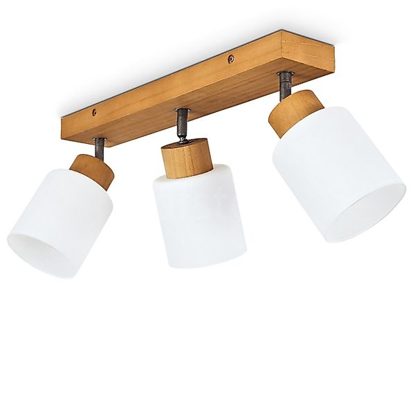 hofstein Deckenleuchte »Montemassi« Deckenlampe aus Holz/Metall/Glas günstig online kaufen