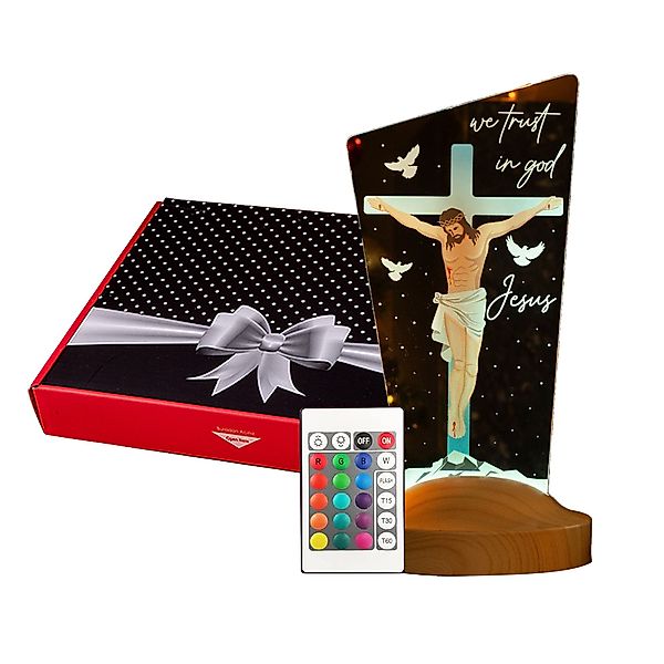 Geschenkelampe LED Nachttischlampe Jesus Christus 3D günstig online kaufen