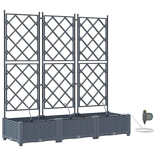 vidaXL Garten-Pflanzgefäß 3 Stk Hellgrau Stahl 42002898 günstig online kaufen