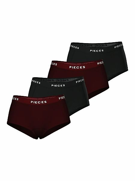 pieces Hipster "PCLOGO LADY 4 PACK SOLID NOOS BC" Packung, 4er-Pack, 4 Stk. günstig online kaufen