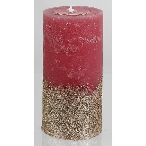 BURI Stumpenkerze Stumpenkerze mit Glitzer 14x7cm günstig online kaufen