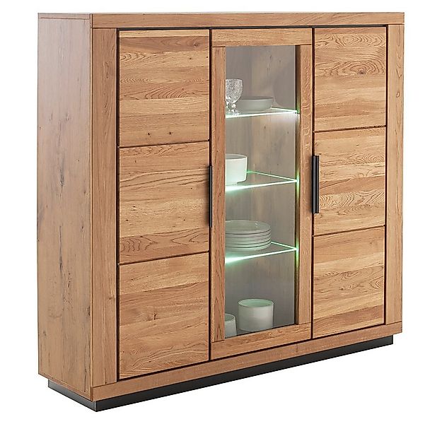 Lomadox Highboard GIUSTINO-06, Eiche teilmassiv geölt, Massivholzfronten, L günstig online kaufen