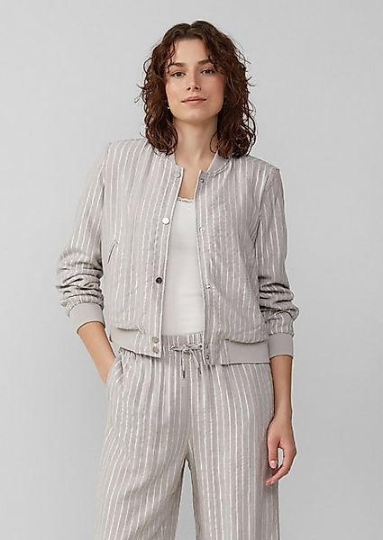 QS Outdoorjacke Leinenmix-Blouson mit Glitzerstreifen günstig online kaufen