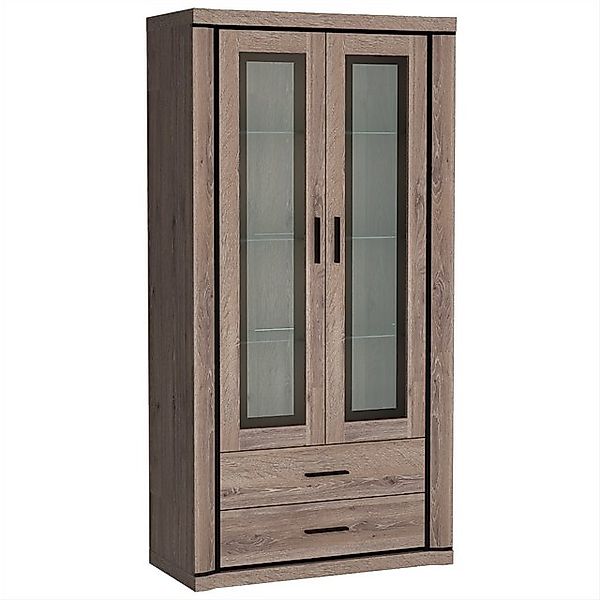 Lomadox Vitrine DUNEDIN-161 Vitrinenschrank mit Beleuchtung, 97cm breit, Tr günstig online kaufen