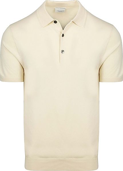 Profuomo Knitted Poloshirt Ecru - Größe M günstig online kaufen