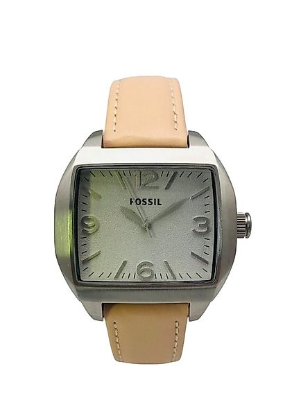 Fossil Quarzuhr Damenuhr Edelstahl Lederband Silber Creme - C181001-7 günstig online kaufen