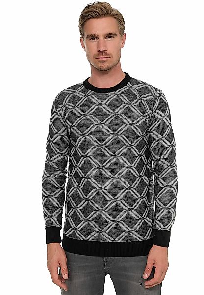 Rusty Neal Strickpullover in tollem Karo-Design günstig online kaufen