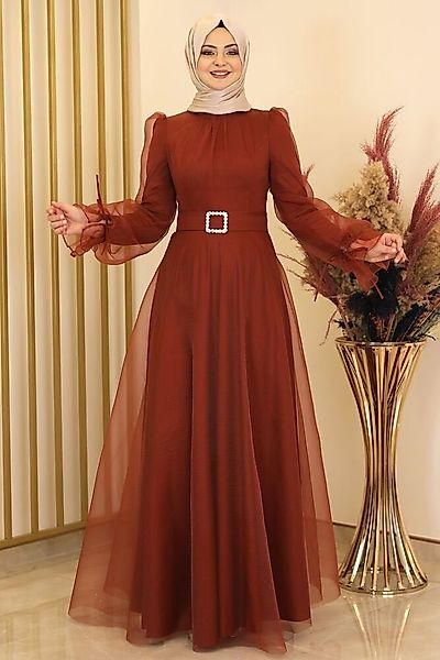 Modavitrini Abendkleid Damen Kleid langärmliges Maxikleid günstig online kaufen