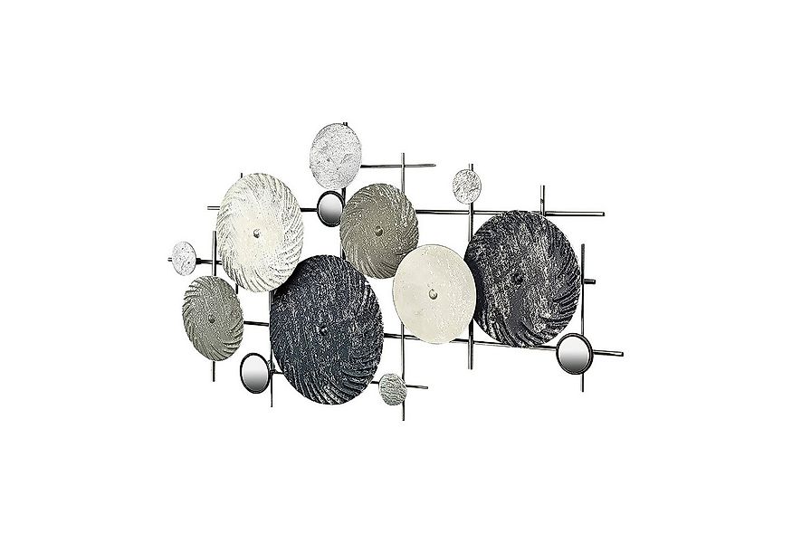 Kobolo Wandbild Metallbild Wanddekoration DISC silber-grau, mit Spiegelelem günstig online kaufen
