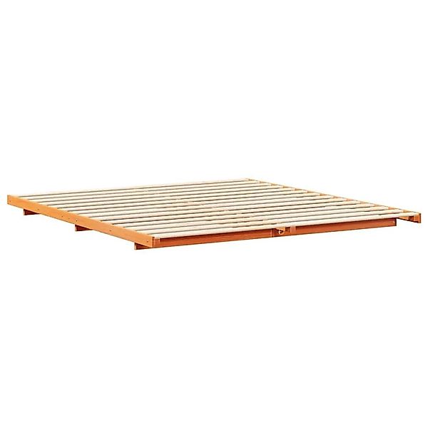 vidaXL Bodenbettgestell Wachsbraun 180 x 210 cm Massivholz Kiefer 873117 günstig online kaufen