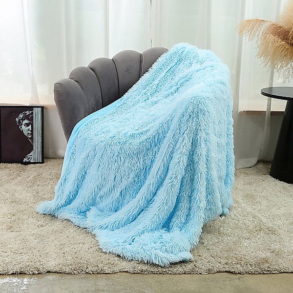 Rosnek Tagesdecke Warm, Flanell, lang zottelig günstig online kaufen