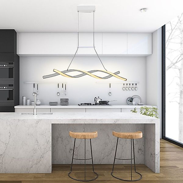 oyajia LED Pendelleuchte Höhenverstellbar Pendelleuchte, Kurve günstig online kaufen