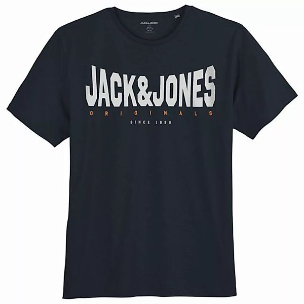 Jack & Jones Rundhalsshirt Große Größen Herren Logo T-Shirt navy JORMARQUE günstig online kaufen