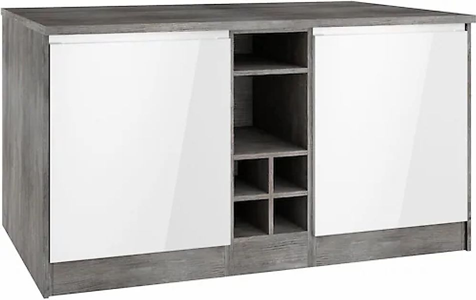 HELD MÖBEL Kücheninsel »Virginia«, Breite 153 cm, MDF-Fronten, Flaschenrega günstig online kaufen