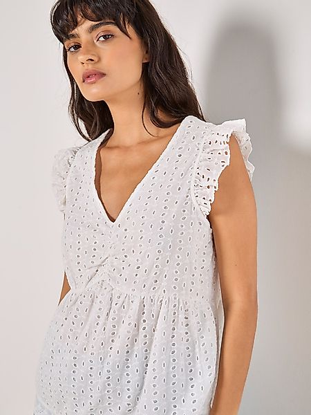 Apricot Blusentop Broderie Top, mit Rüschen günstig online kaufen