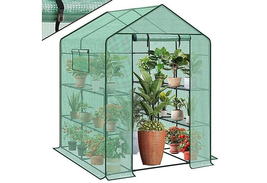 Sekey Gewächshaus Begehbares Foliengewächshaus mit 8 Regalebenen, Treibhaus günstig online kaufen