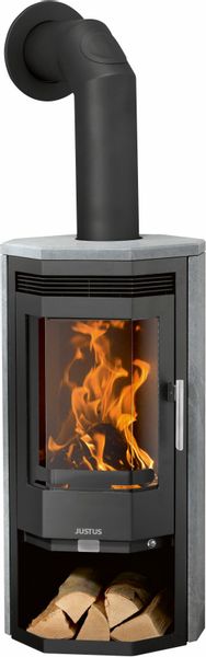 Justus Kaminofen Usedom 5D Dauerbrand Schwarz 5 kW Specksteinverkleidung EE günstig online kaufen