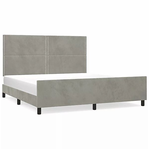 vidaXL Bettgestell mit Kopfteil Hellgrau 180x200 cm Samt Modell 31357333 günstig online kaufen