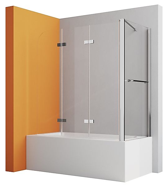 Boromal Duschwand für Badewanne Badewannenaufsatz Badewannenfaltwand günstig online kaufen