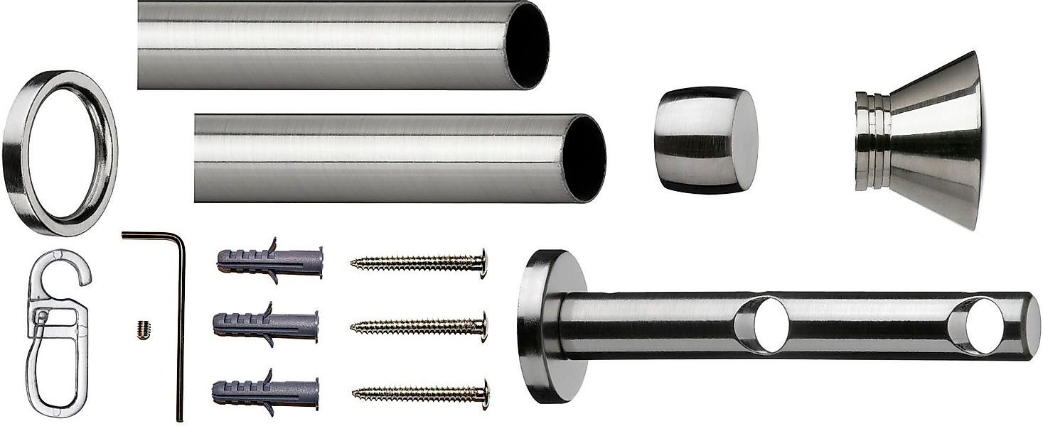 indeko Gardinenstange "Ibiza" Ø 12 mm 2 läufig-läufig Fixmaß Komplett-Set i günstig online kaufen