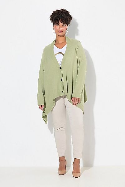 MIAMODA Strickjacke Strickjacke Cape-Look Knopfleiste Langarm günstig online kaufen