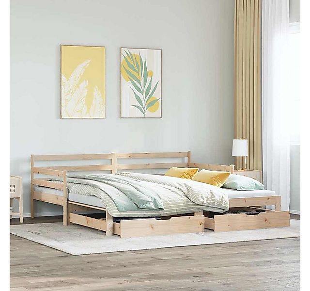 vidaXL Bett, Tagesbett Ausziehbar mit Schubladen ohne Matratze 90x200 cm günstig online kaufen