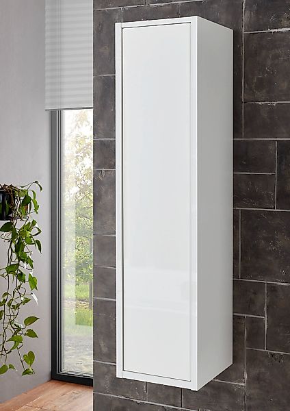 Home affaire Stauraumschrank "Studio Line, Badschrank in Hochglanz Weiß, im günstig online kaufen