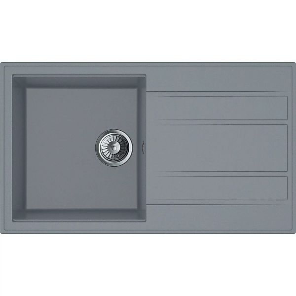 Miló Einbauspüle Granit-Verbundstoff Luxuria 86 Grau 39 cm Beckenbreite günstig online kaufen