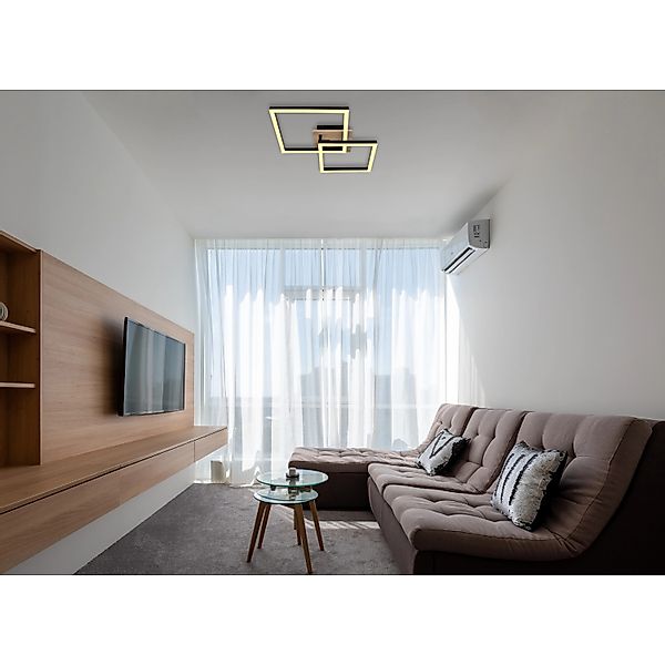 Globo Lighting Deckenleuchte   ¦ schwarz ¦ Maße (cm): B: 53 H: 9 T: 38.0 La günstig online kaufen