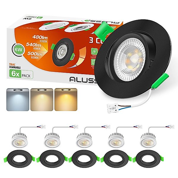 ALUSSO LED Einbauleuchte 6er-Set, ED-Einbau-Spot, 6W, günstig online kaufen
