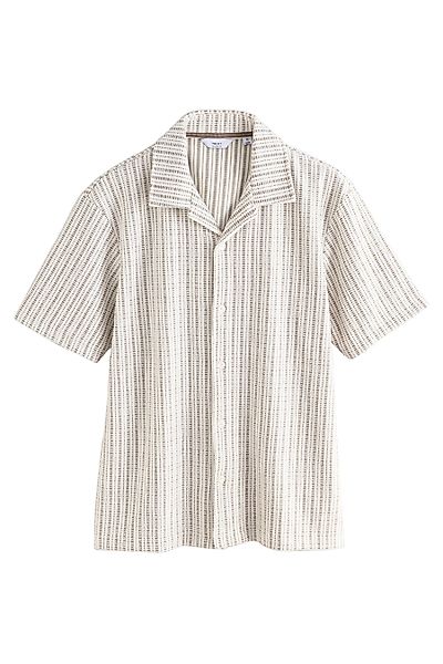 Next Kurzarmhemd Texturiertes Jersey-Hemd mit Streifen günstig online kaufen