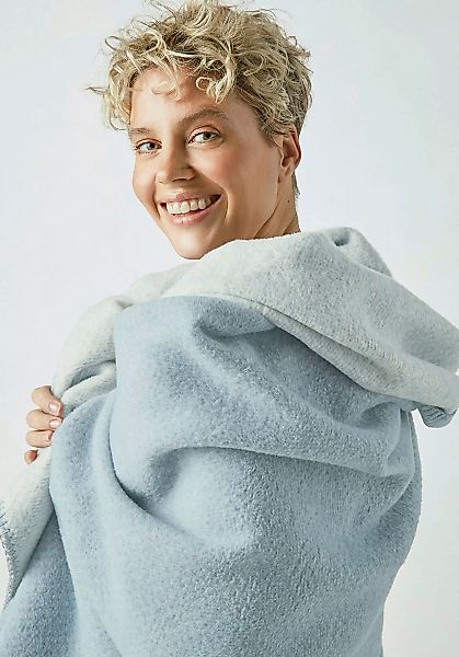 hessnatur Decke MALMÖ aus Bio-Baumwolle - blau - Größe 150x180 cm günstig online kaufen