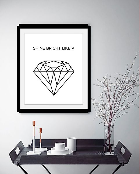 queence Bild »Diamant«, Schwarz-Weiß-Schriftzug-Motivationsbilder-Liebesspr günstig online kaufen